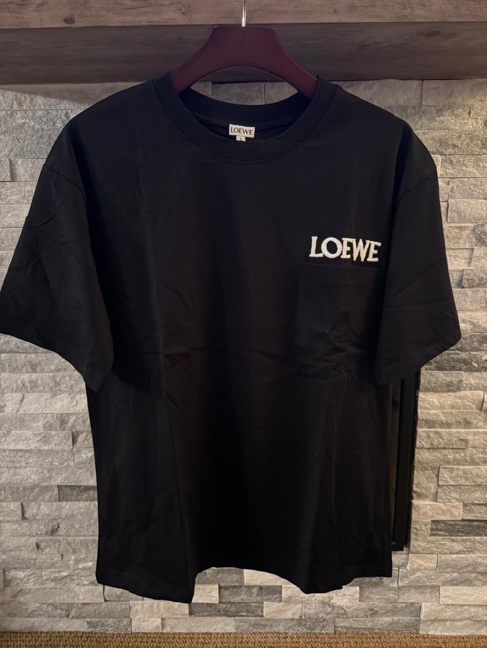 Loewe Men's Black Logo Pocket Tee Size Medium